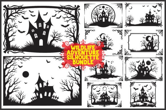 Download Halloween Silhouette Pack with Bats &amp; Tr - Premium Resources