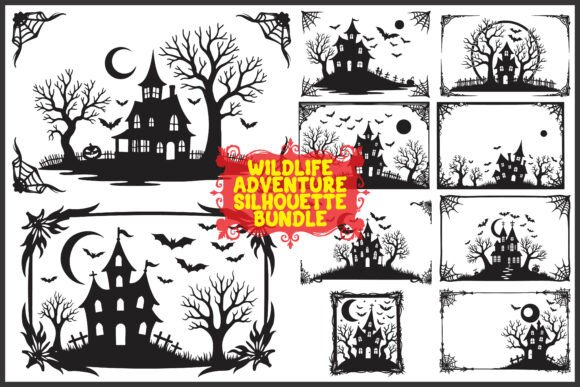 Download Halloween Silhouette Pack with Bats &amp; Tr - Premium Resources