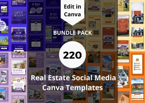 Download 220 Real Estate Social Media Templates - Social media templates Collection