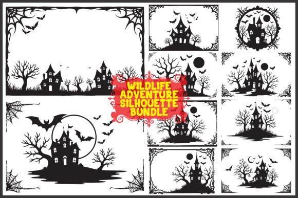 Download Halloween Silhouette Pack with Bats &amp; Tr - Premium Resources