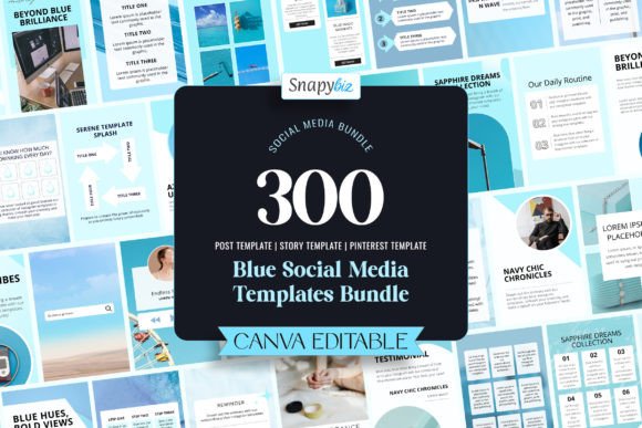 Download Blue Social Media Templates Bundle - Social media templates Collection