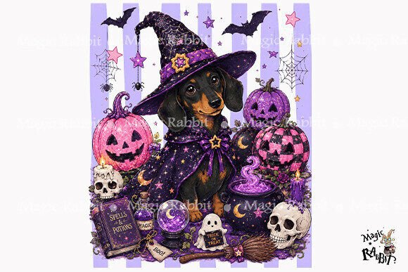 Download Witch Dachshund Halloween PNG - Halloween png Collection