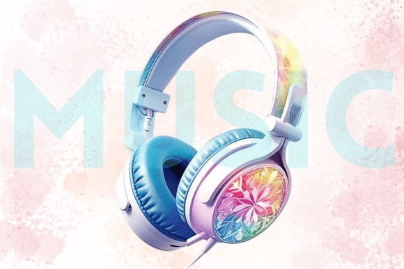 Download Floral Gaming Headset Watercolor Clipart - Premium Resources
